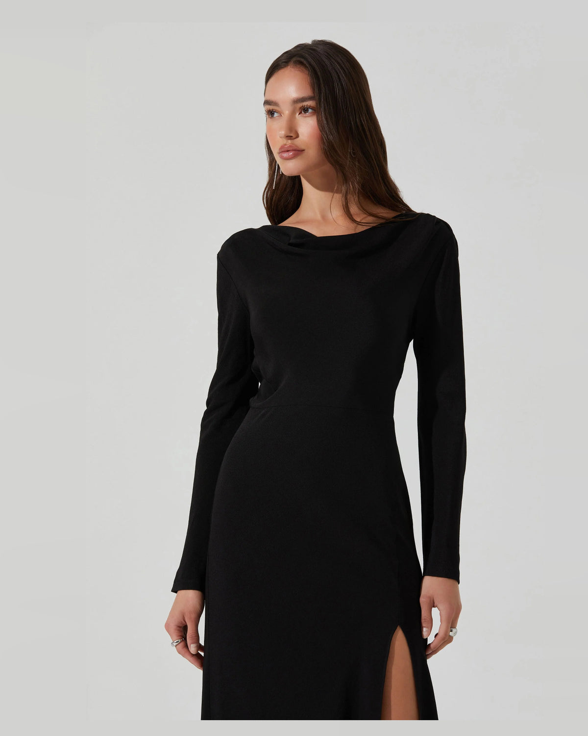 cowl neck a-line maxi formal dress - image 2