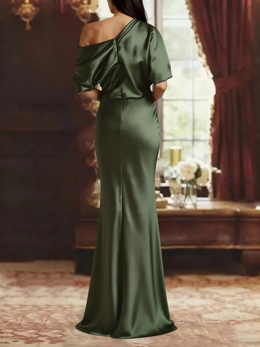Clover floor-length mother of the bride dress, alternate view showing the bodice and skirt