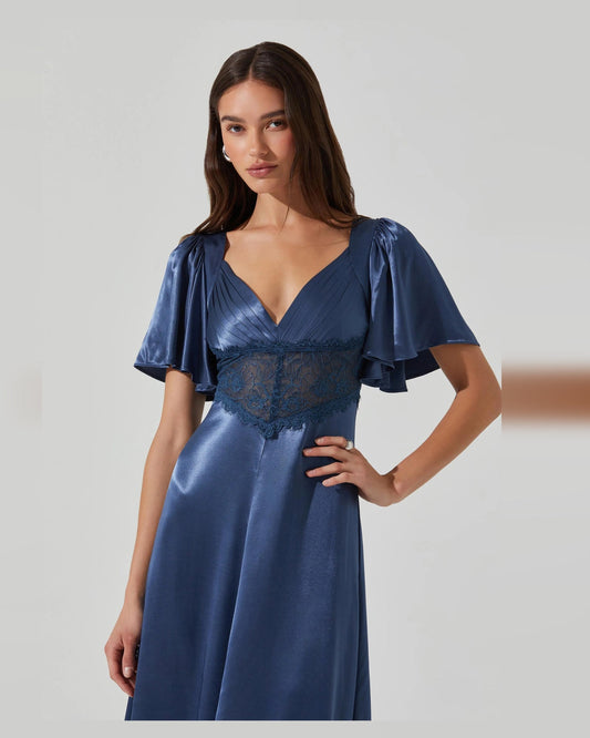 v-neck a-line midi formal dress - image 2