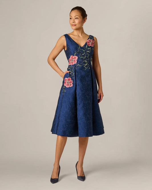 fit-and-flare midi mother of the bride dress - image 2