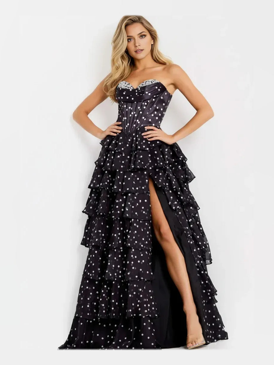 As Picture floor-length prom dress, alternate view showing the bodice and skirt