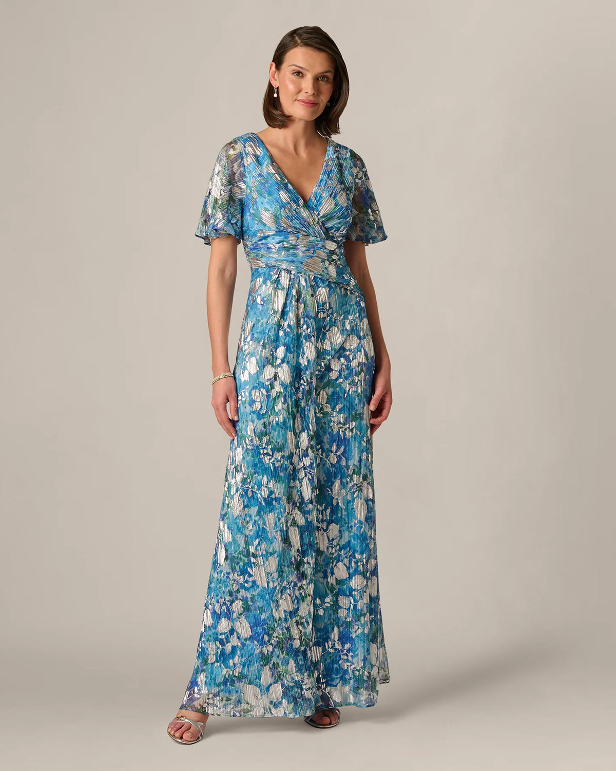 flutter-sleeve a-line maxi mother of the bride dress - image 2
