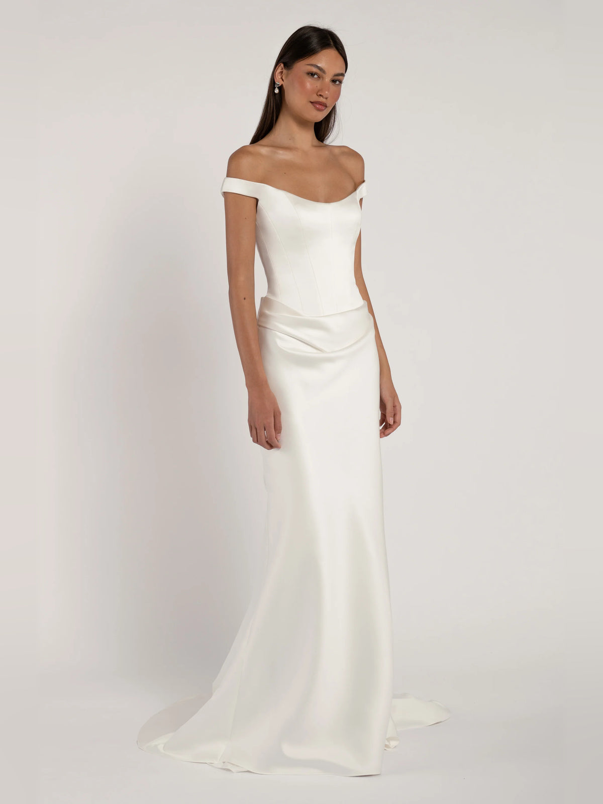 off shoulder a-line floor-length formal dress - image 2
