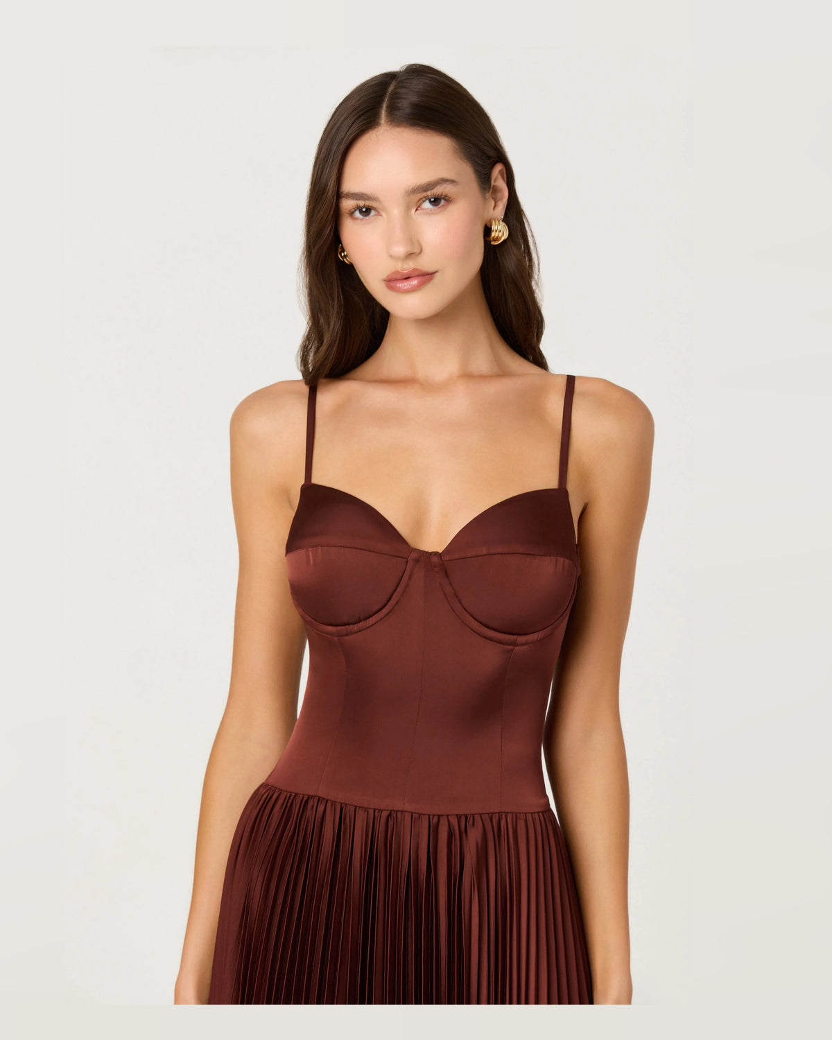 spaghetti strap a-line midi formal dress - image 2