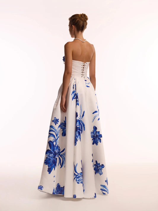 As Picture a-line floor-length formal dress with ruching, alternate view