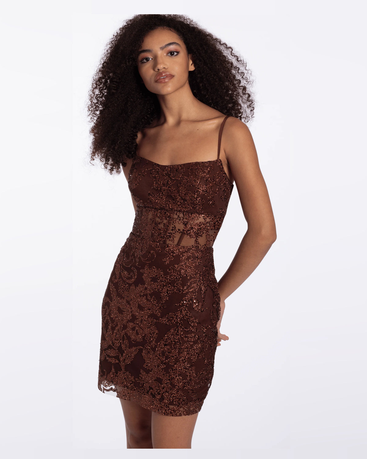 spaghetti strap sheath maxi homecoming dress - image 2