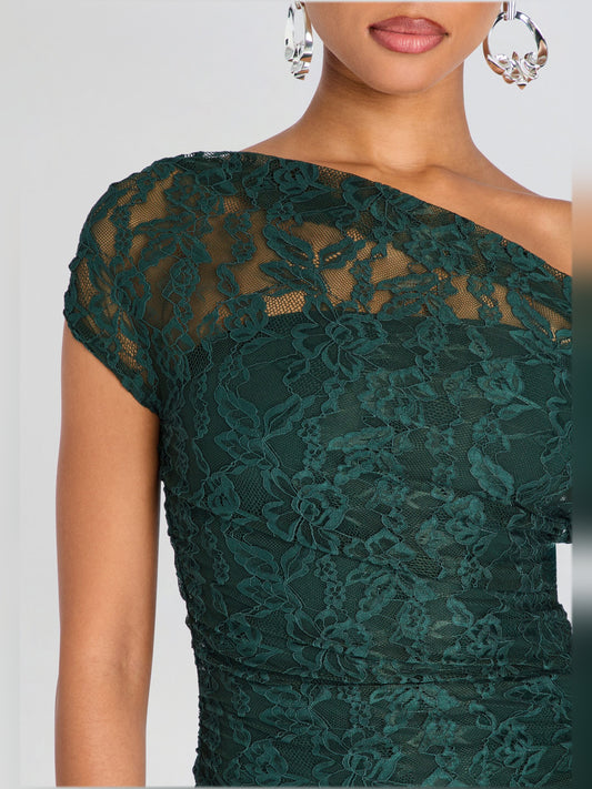 Teal midi formal dress, alternate view