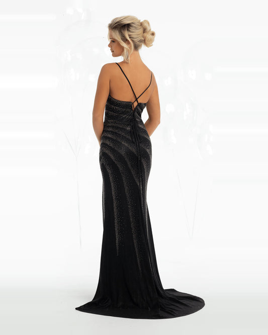 sweetheart column maxi prom dress - image 2