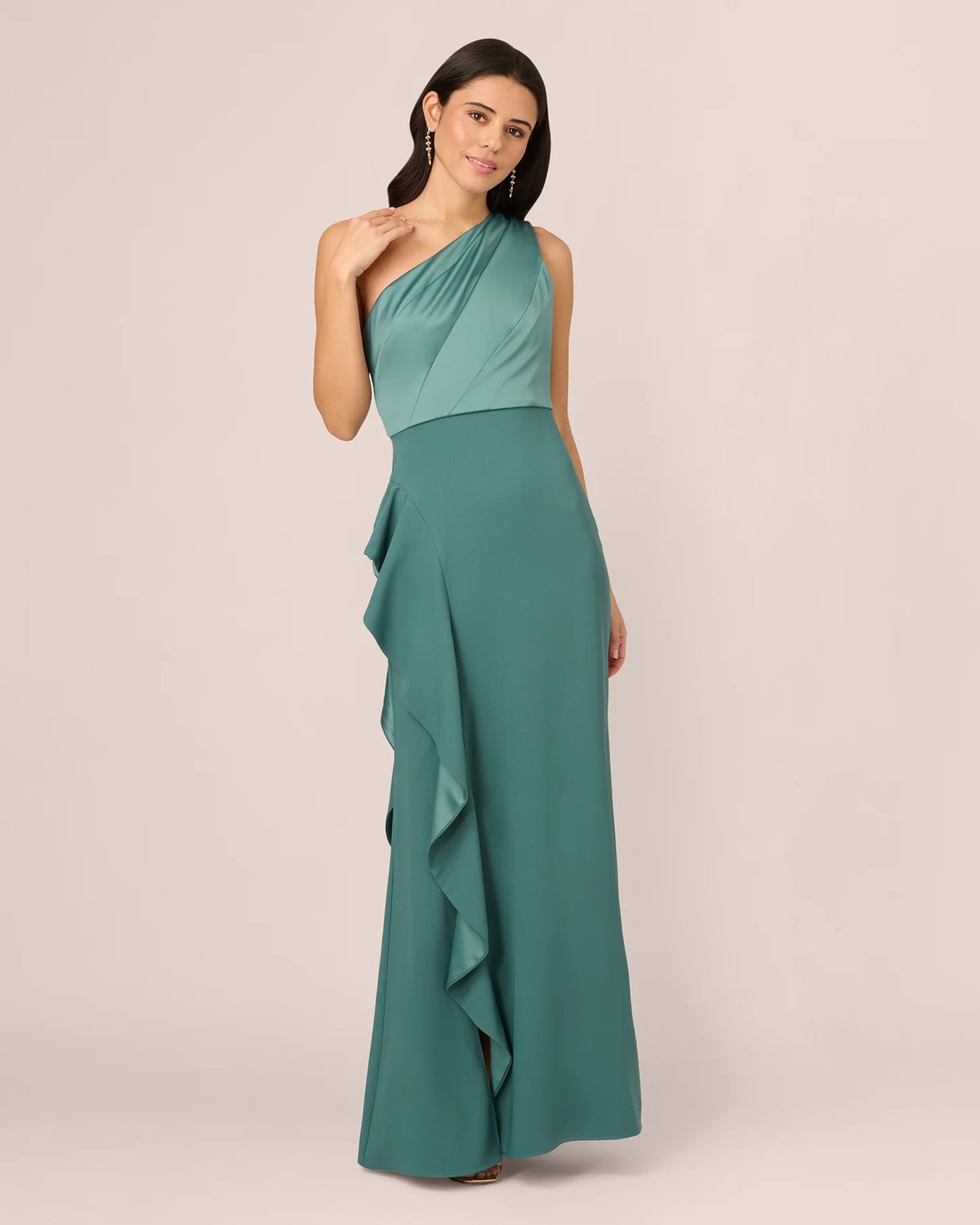one-shoulder mermaid maxi mother of the bride dress - image 2