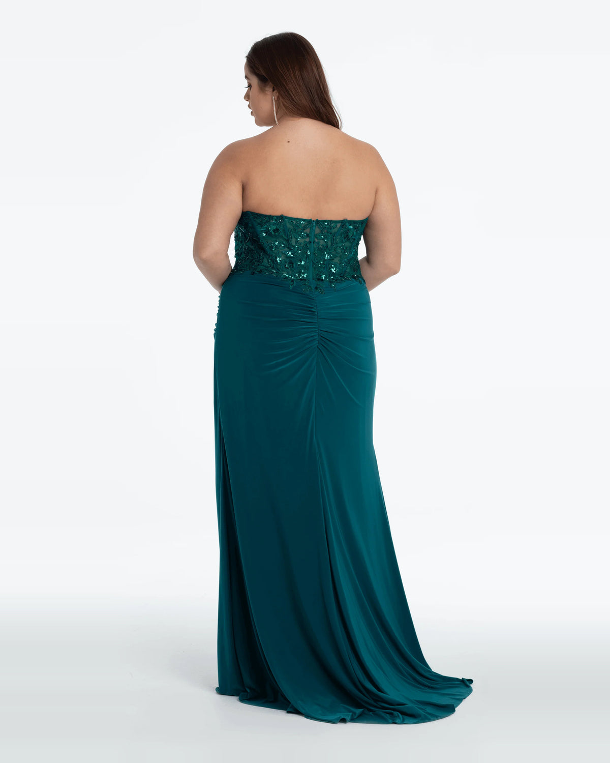 strapless column maxi prom dress - image 2