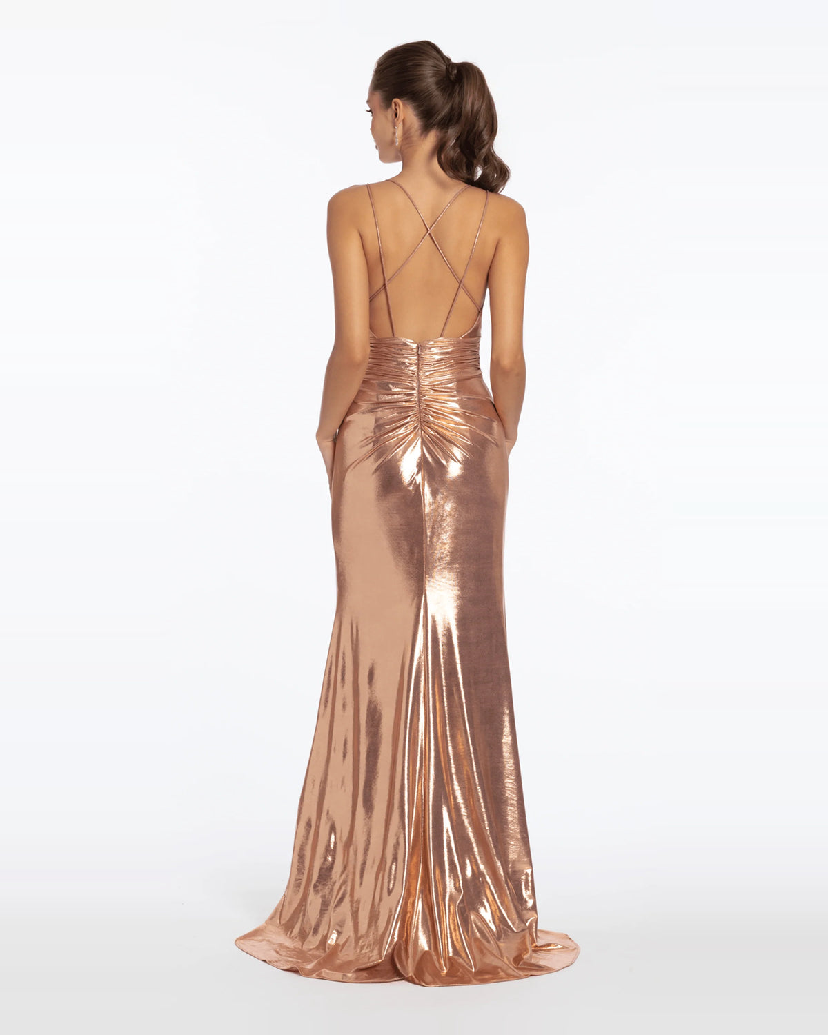 halter neck column maxi prom dress - image 2