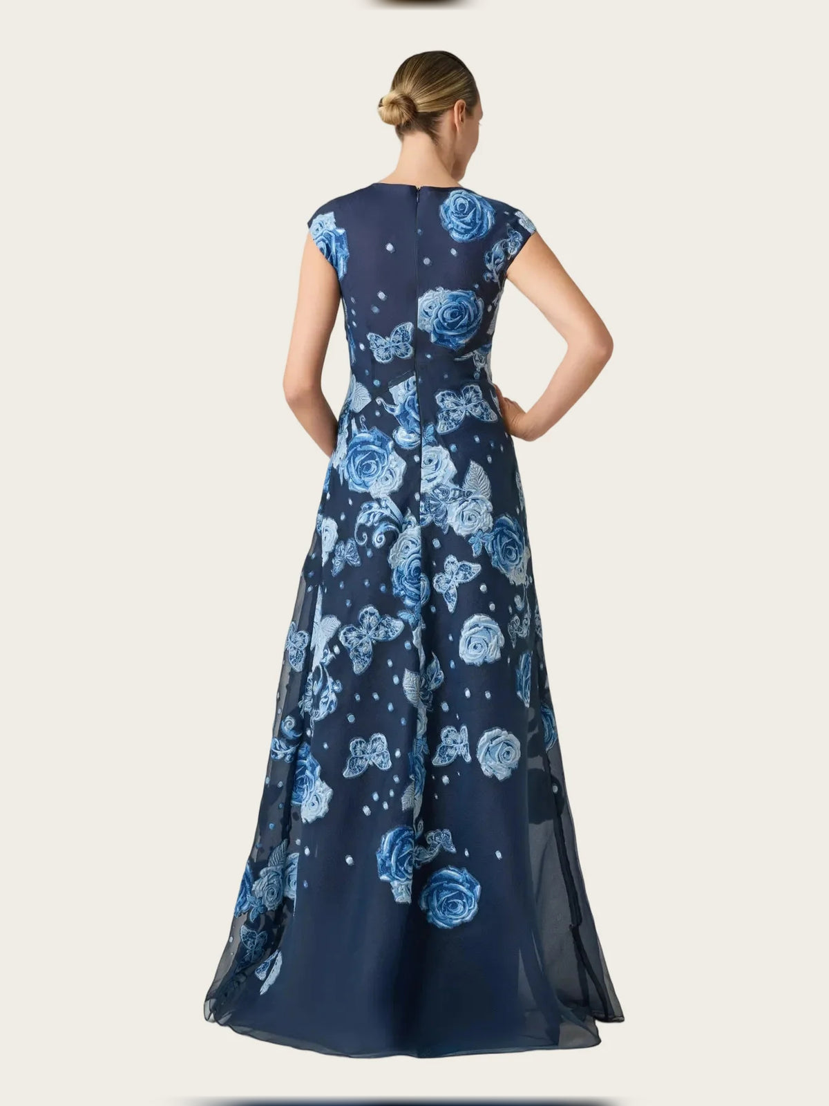 As Picture maxi mother of the bride dress, alternate view showing the bodice and skirt