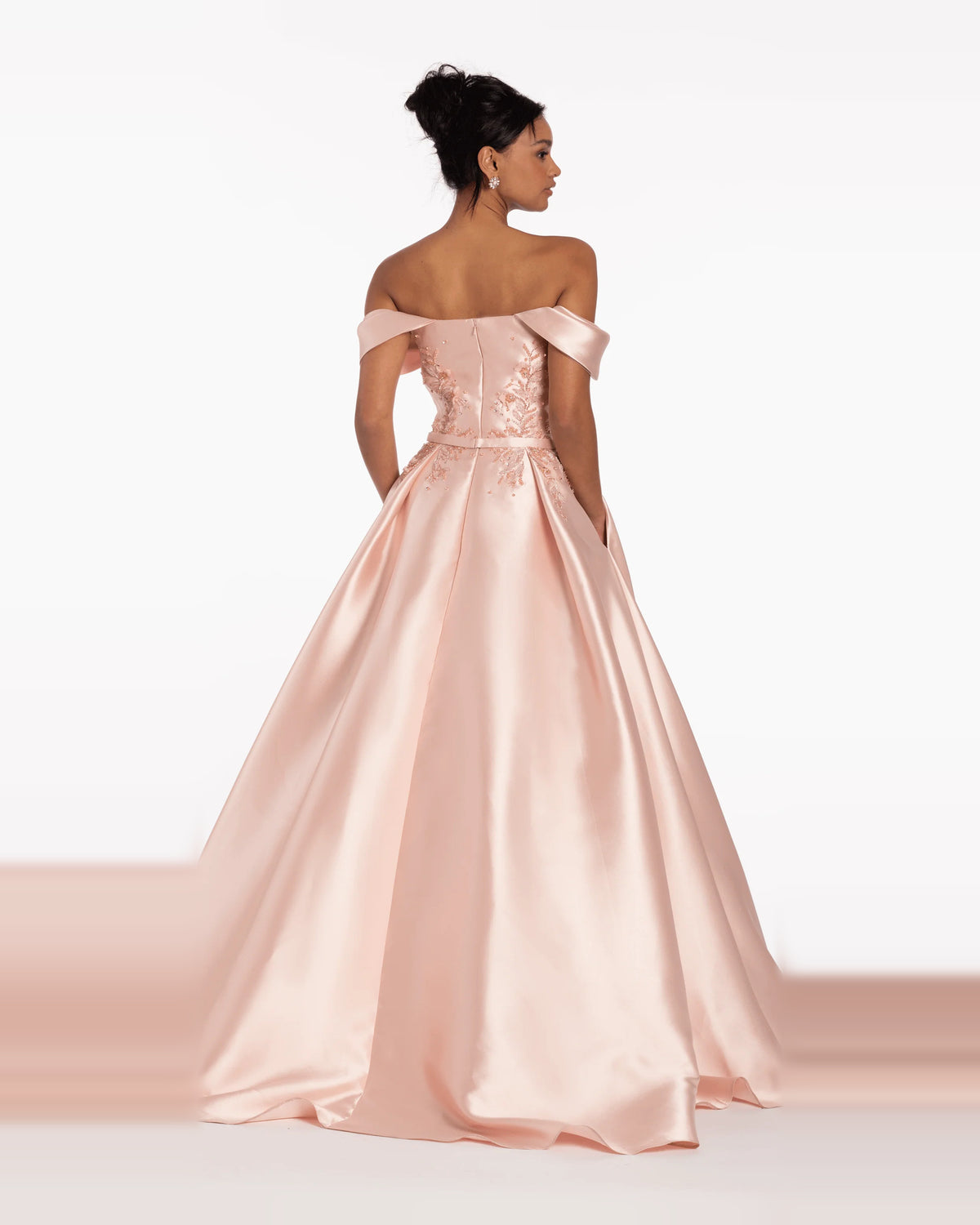 off shoulder ball-gown floor-length prom dress - image 2