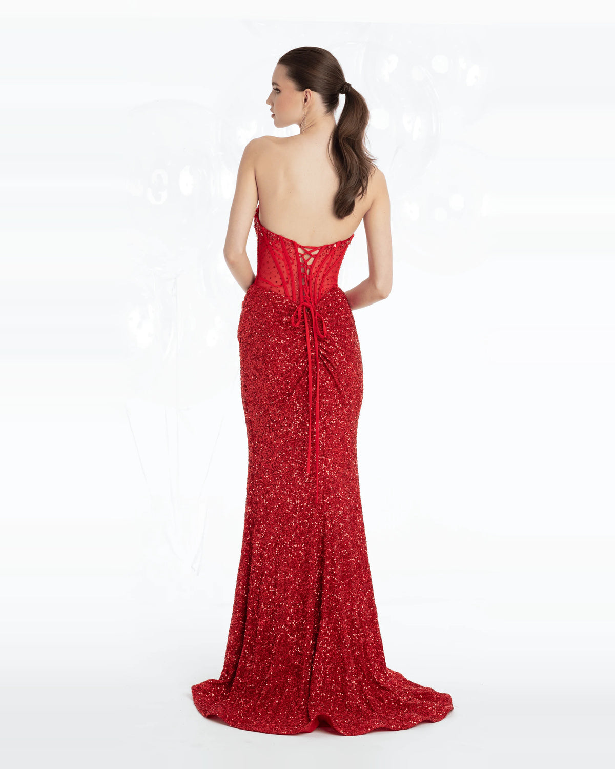 strapless trumpet maxi prom dress - image 2