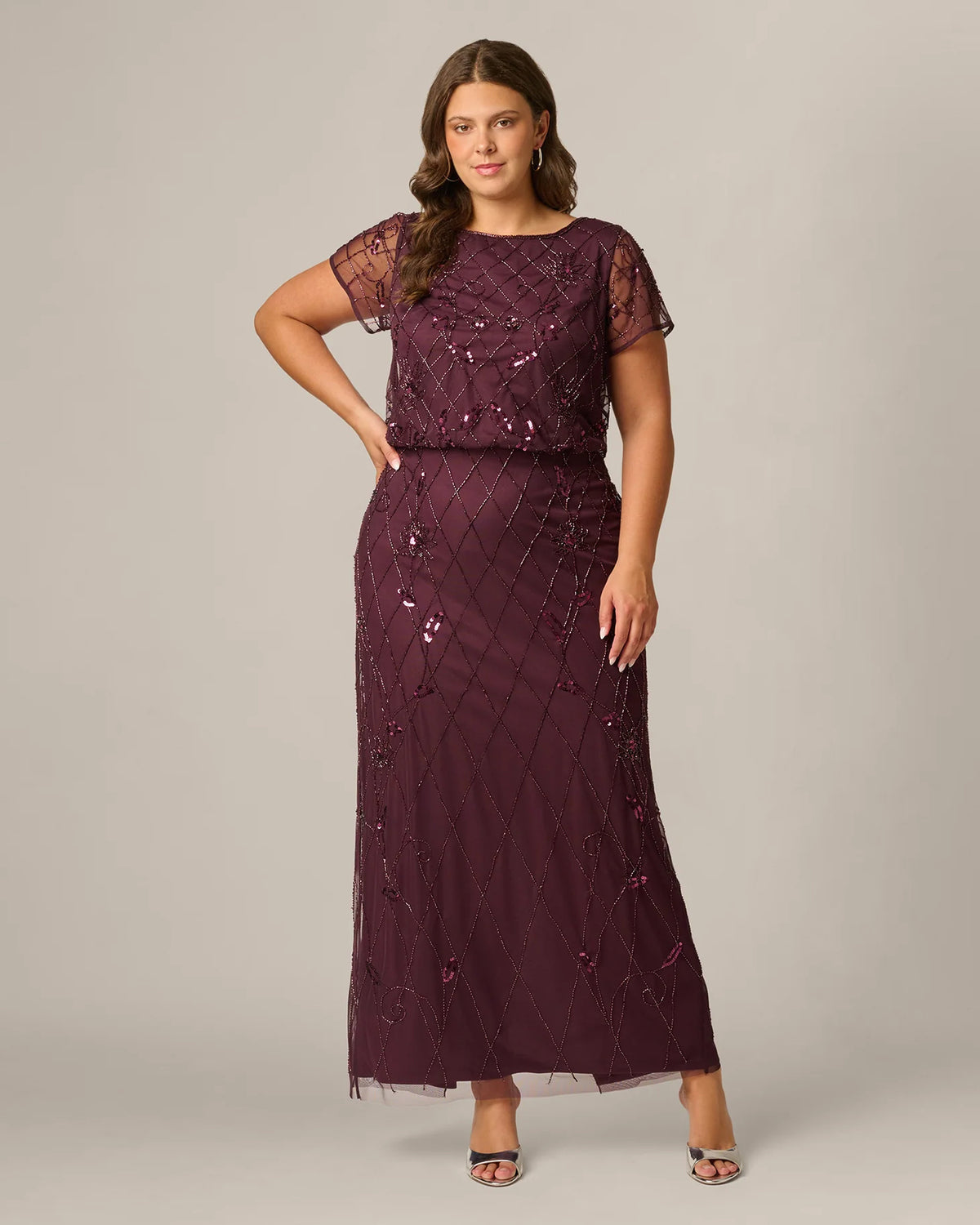 spaghetti strap a-line maxi mother of the bride dress - image 2