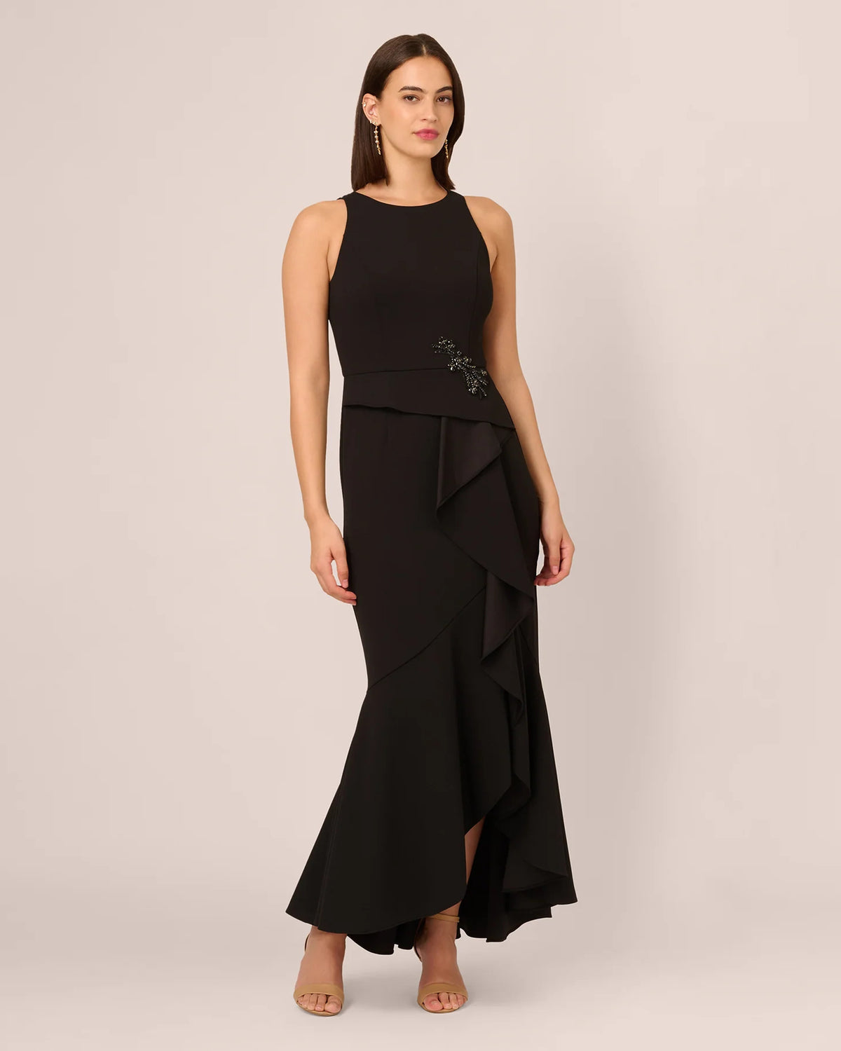 halter neck a-line maxi mother of the bride dress - image 2