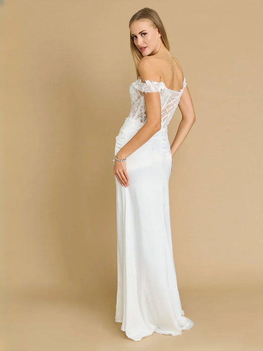 Mauve floor-length prom dress, alternate view showing the bodice and skirt