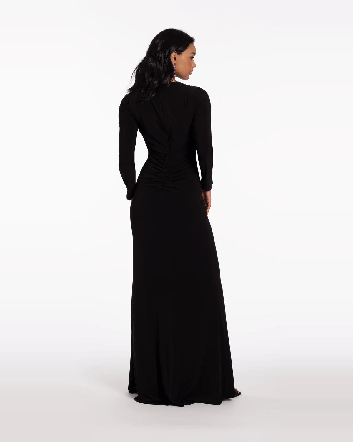 jewel neck column maxi prom dress - image 2