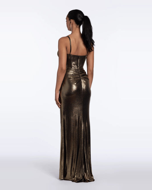 sweetheart column maxi prom dress - image 2