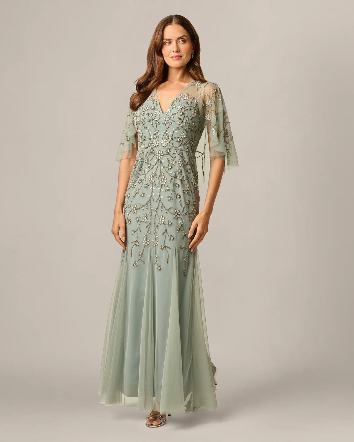 spaghetti strap mermaid maxi mother of the bride dress - image 2