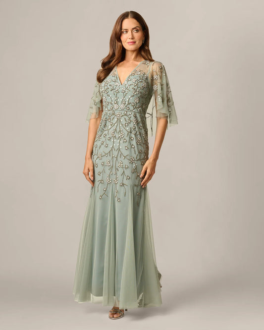 spaghetti strap mermaid maxi mother of the bride dress - image 2