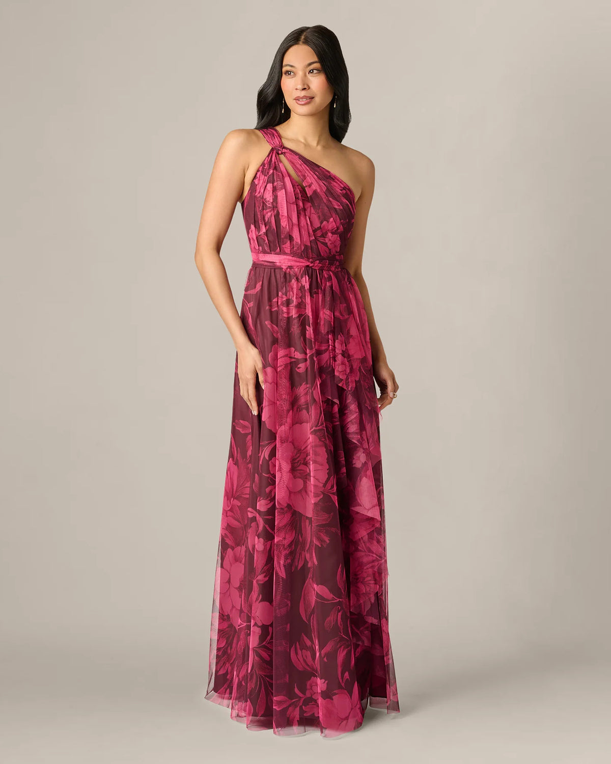 one-shoulder a-line maxi mother of the bride dress - image 2