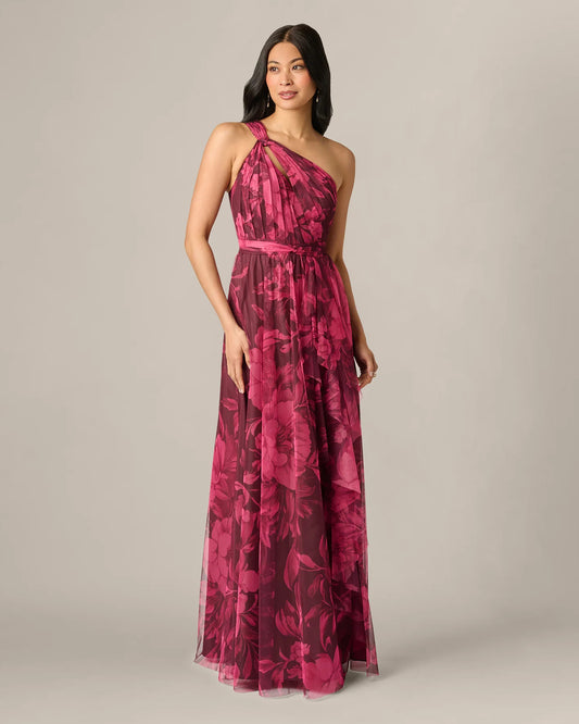 one-shoulder a-line maxi mother of the bride dress - image 2