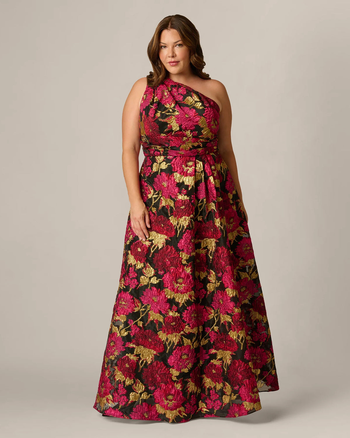 one-shoulder a-line maxi mother of the bride dress - image 2