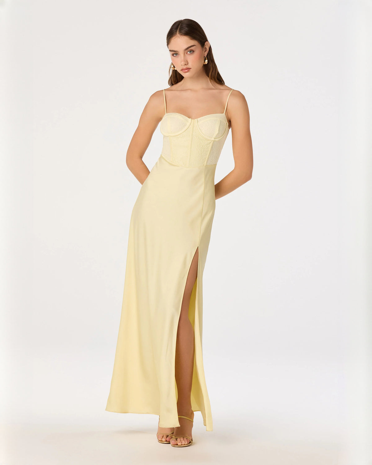 sweetheart satin a-line maxi bridesmaid dress - image 2