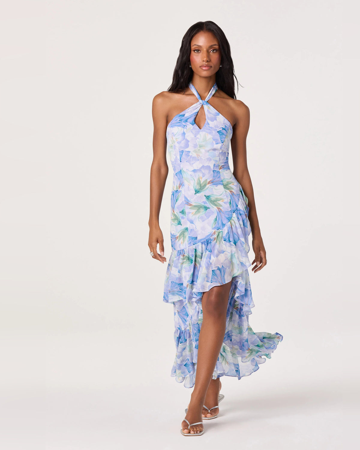 halter neck a-line high-low homecoming dress - image 2