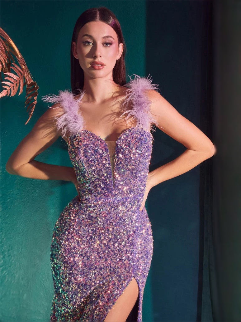 Wisteria floor-length prom dress, alternate view showing the bodice and skirt