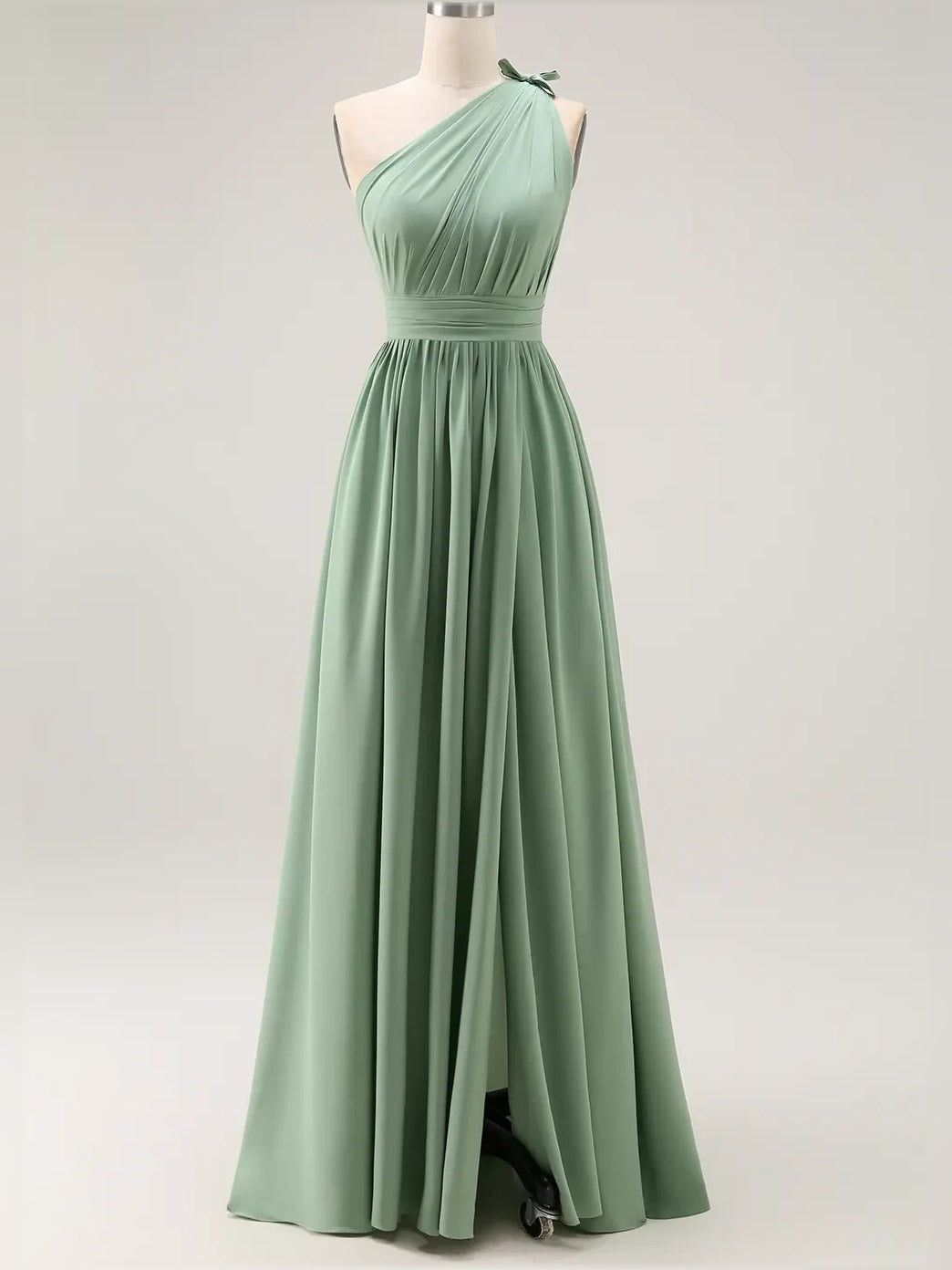 Black floor-length bridesmaid dress, alternate view showing the bodice and skirt