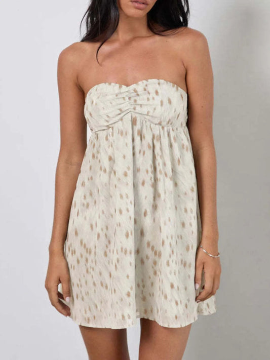 Orange mini homecoming dress, alternate view showing the bodice and skirt