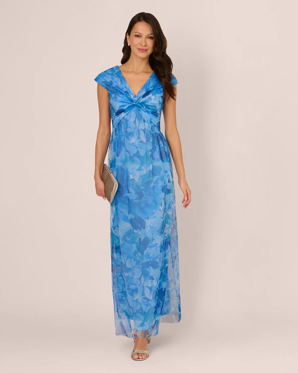 cap-sleeve a-line maxi mother of the bride dress - image 2