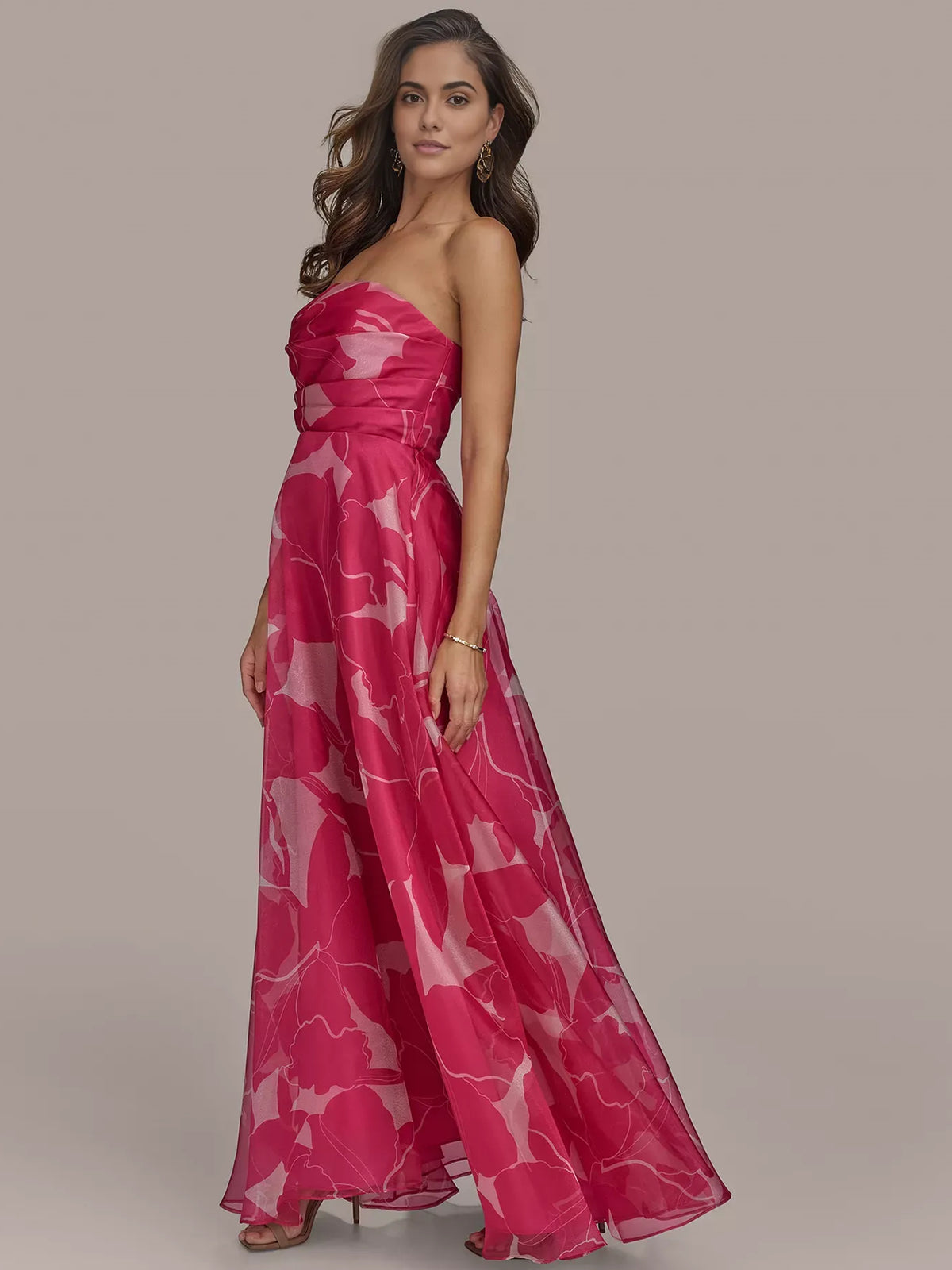 As Picture a-line floor-length formal dress with ruching, alternate view