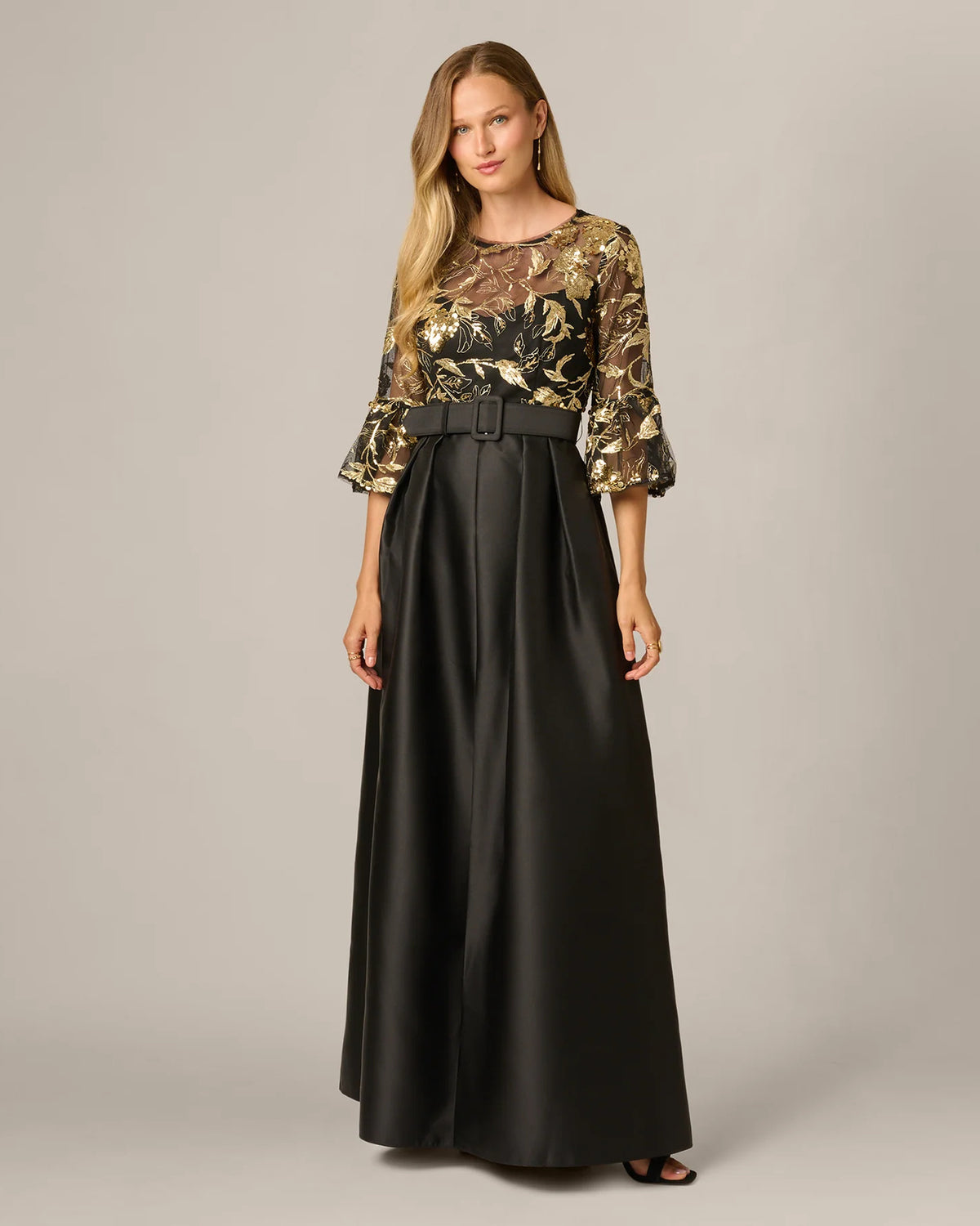 spaghetti strap a-line maxi mother of the bride dress - image 2