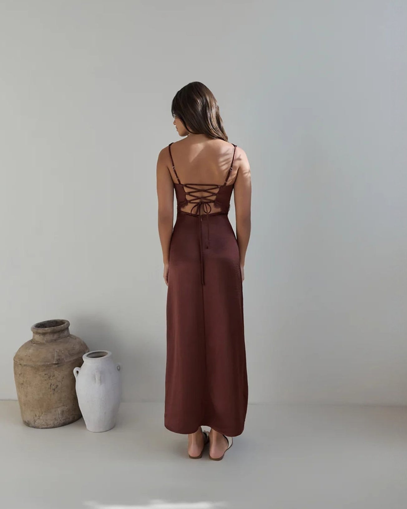 sleeveless mesh a-line maxi bridesmaid dress - image 2