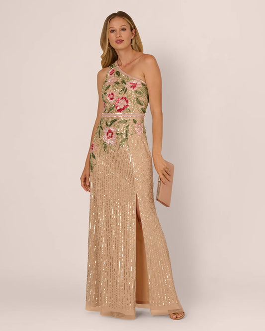 one-shoulder a-line maxi mother of the bride dress - image 2