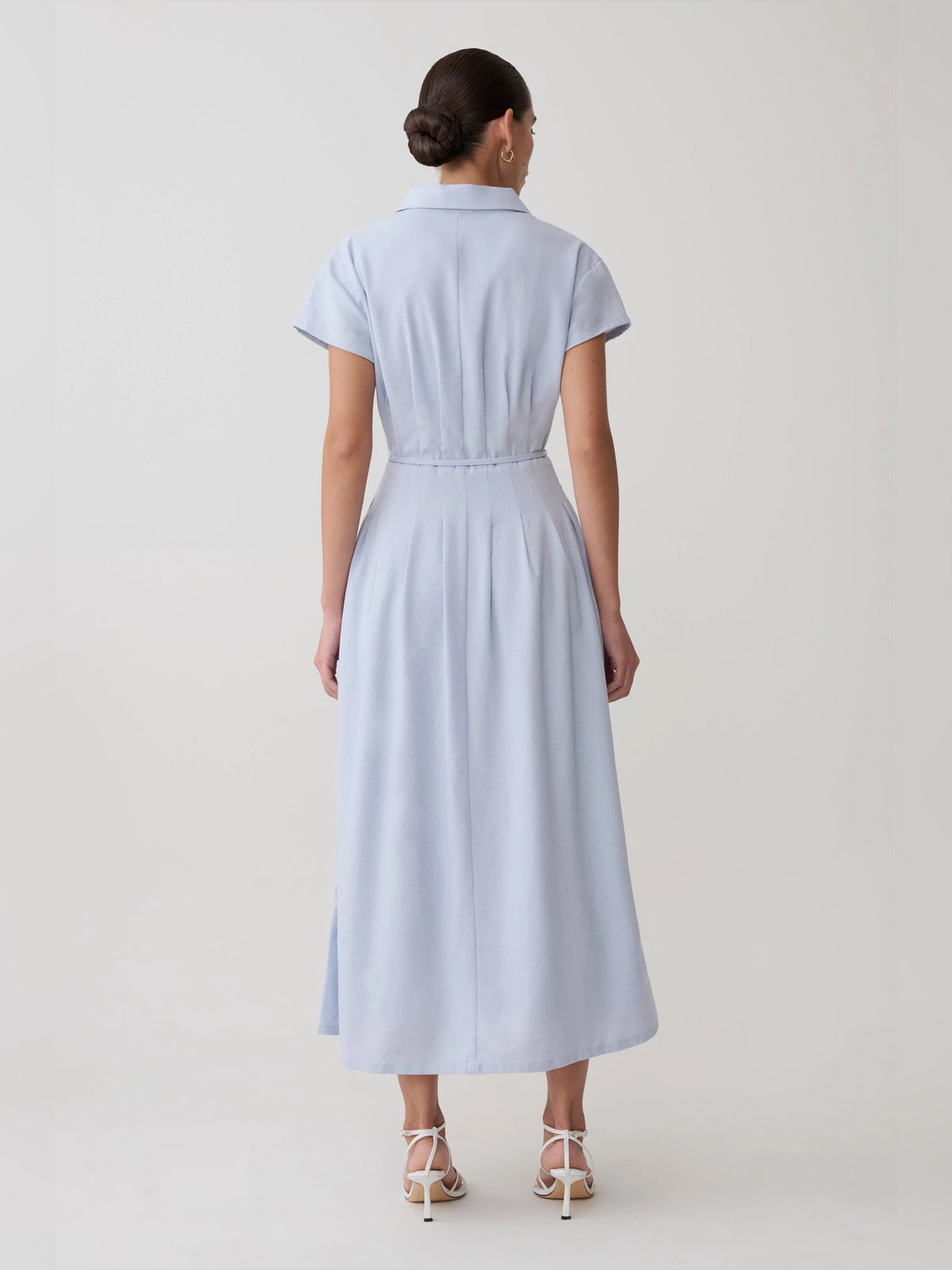Cornflower Blue midi formal dress, alternate view