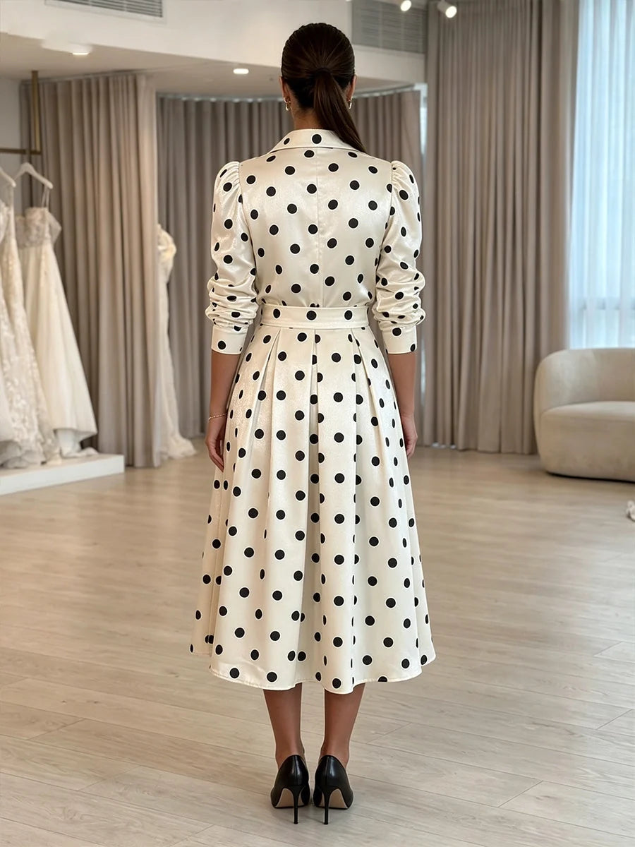 White & Black midi mother of the bride dress, alternate view showing the bodice and skirt
