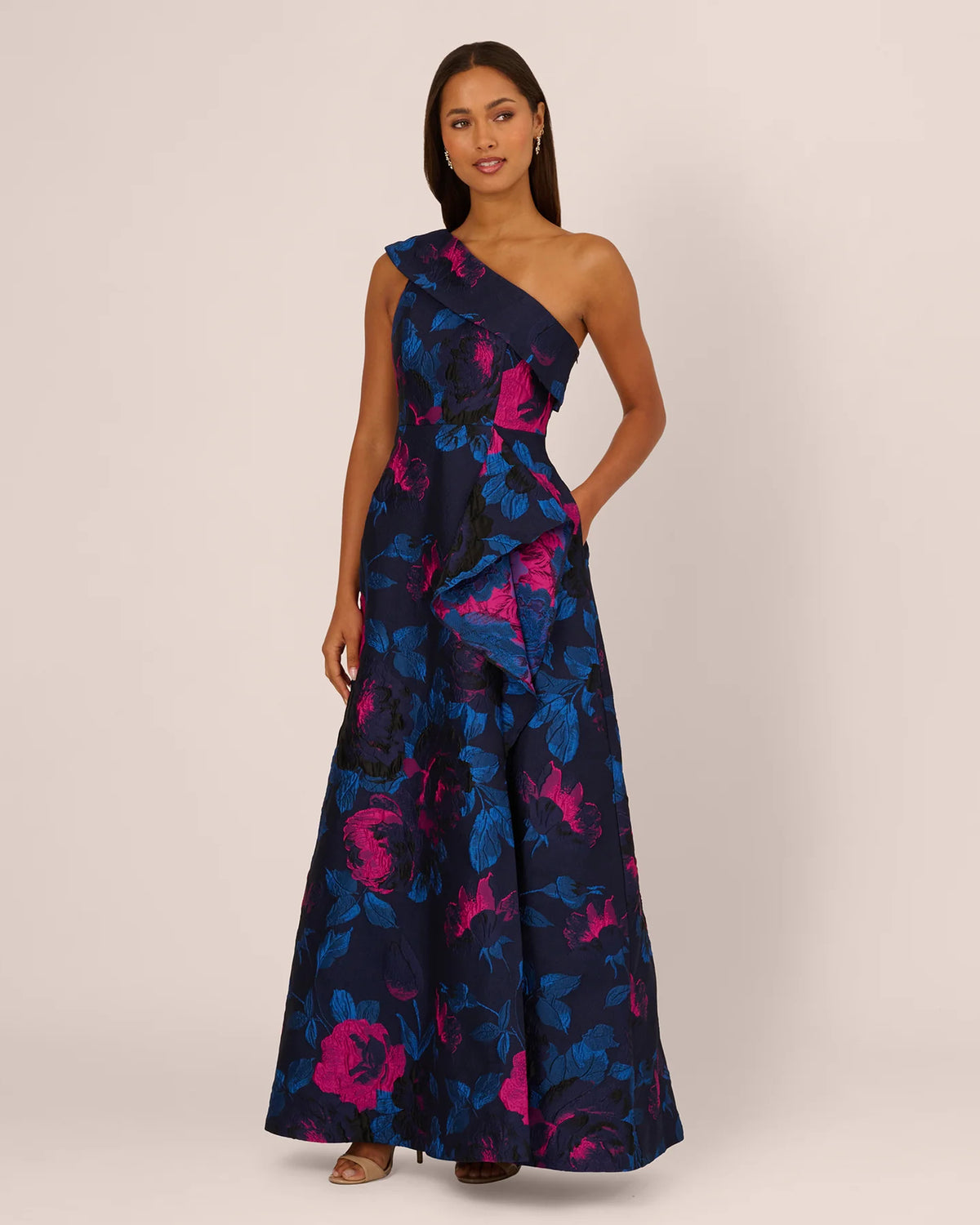 one-shoulder a-line maxi mother of the bride dress - image 2