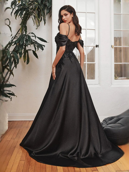 Wisteria floor-length prom dress, alternate view showing the bodice and skirt
