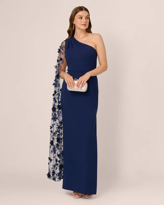one-shoulder a-line maxi mother of the bride dress - image 2