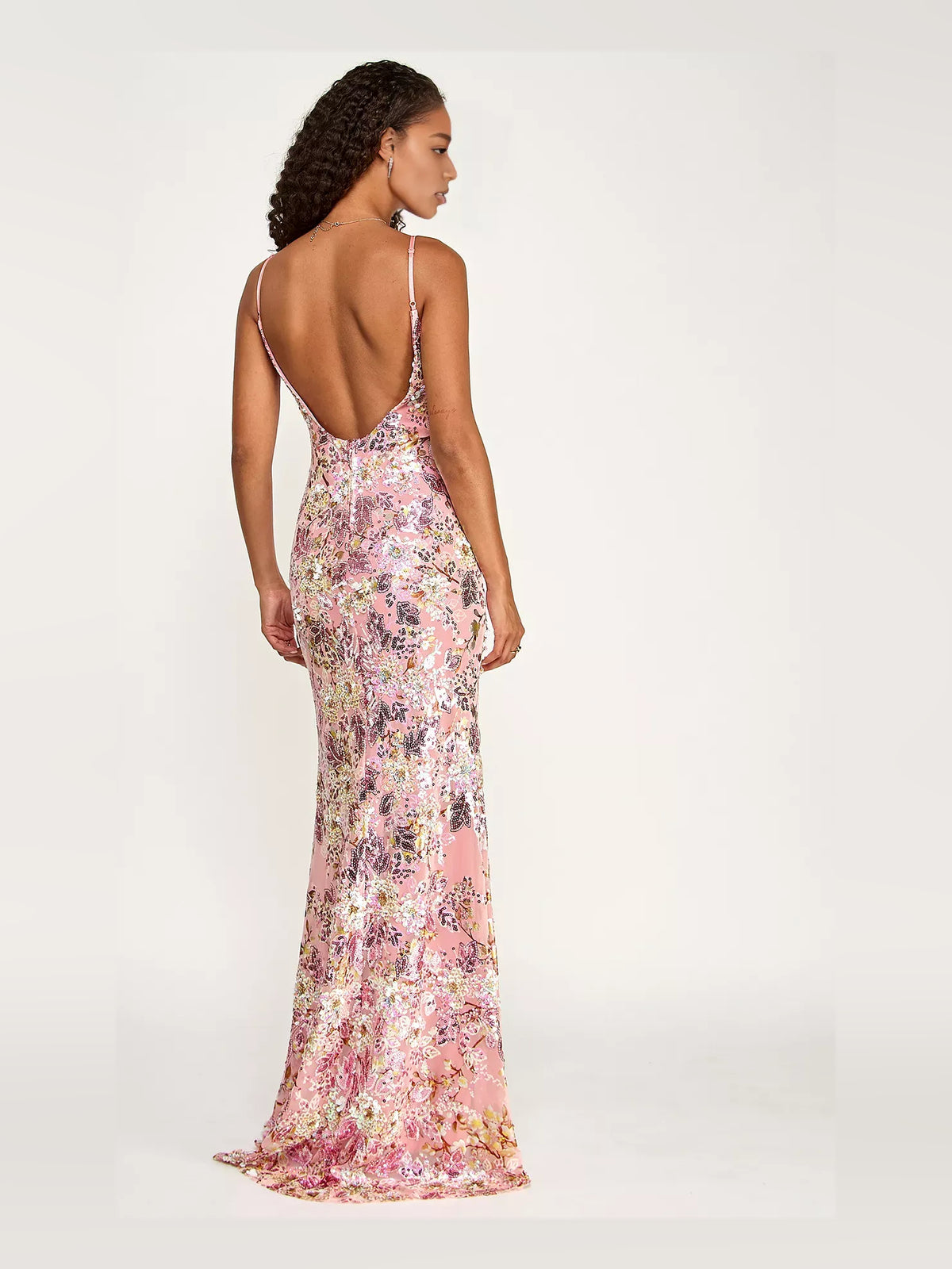 As Picture mermaid floor-length formal dress with sequins, alternate view