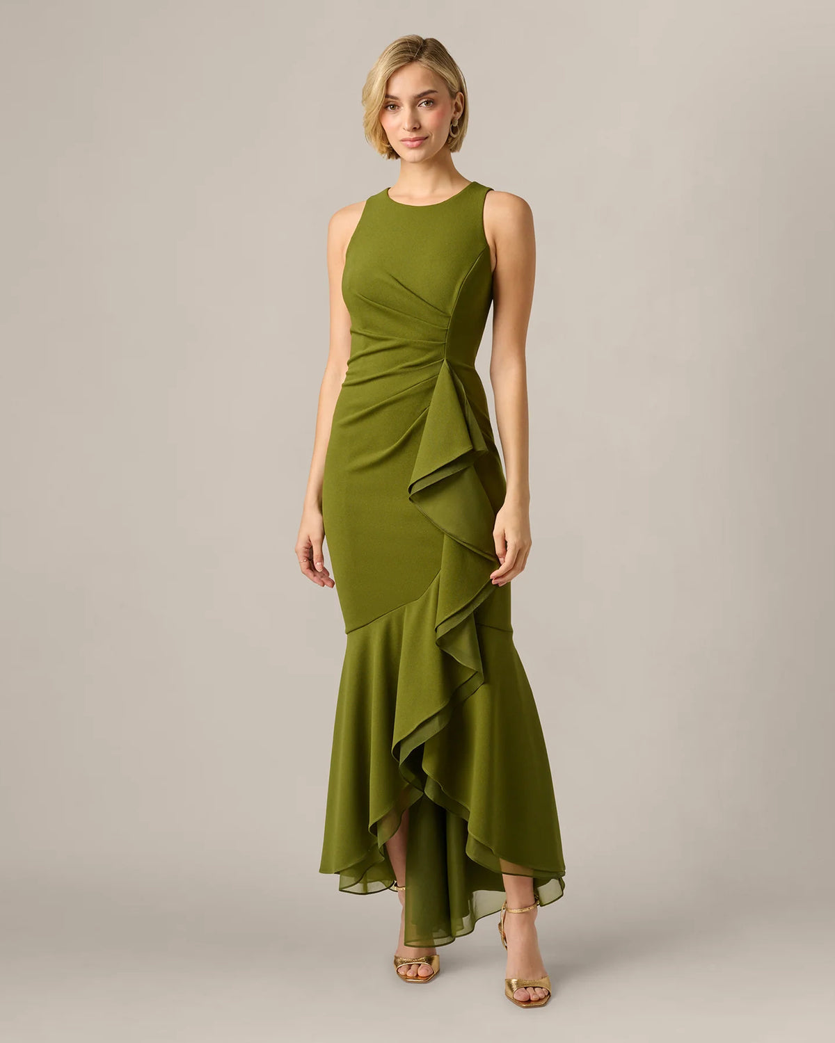 halter neck a-line maxi mother of the bride dress - image 2