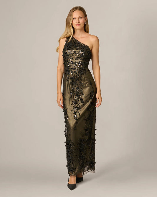 one-shoulder a-line maxi mother of the bride dress - image 2