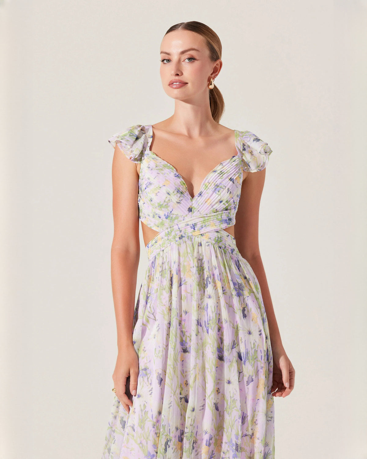 sleeveless chiffon a-line maxi bridesmaid dress - image 2