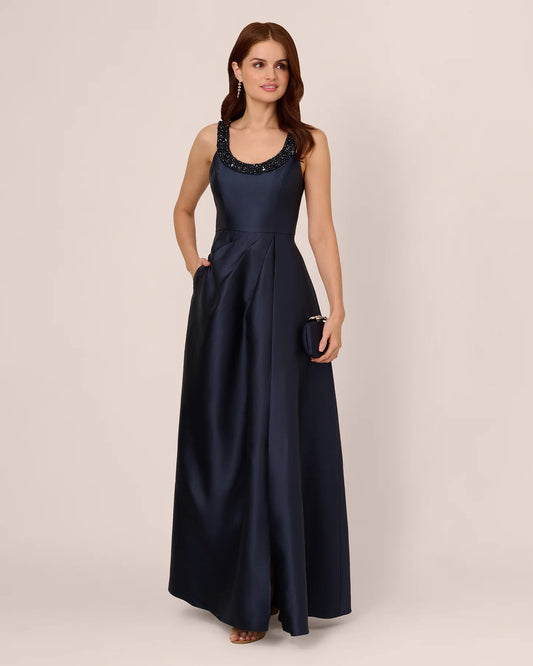 sleeveless fit-and-flare maxi mother of the bride dress - image 2