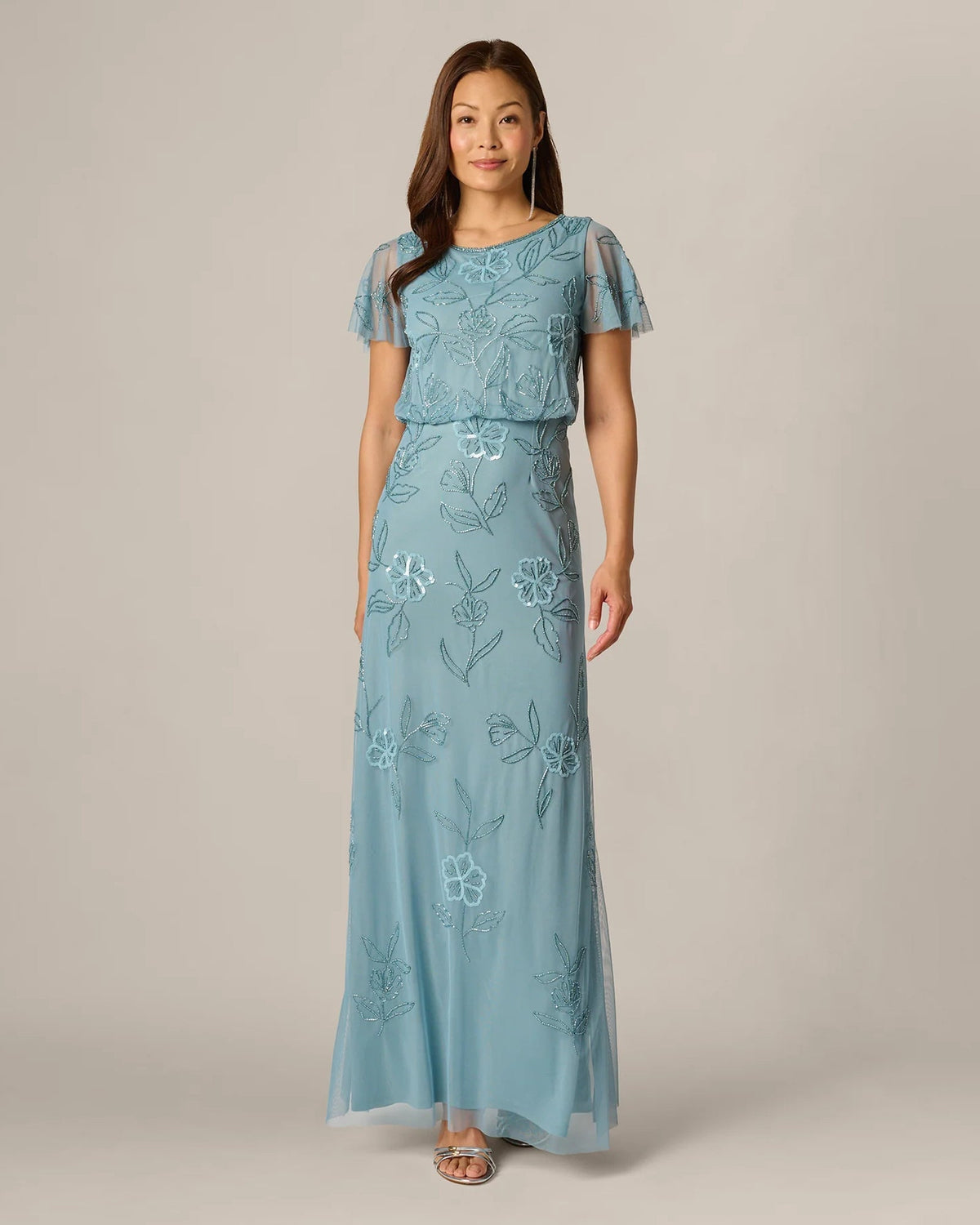 flutter-sleeve a-line maxi mother of the bride dress - image 2