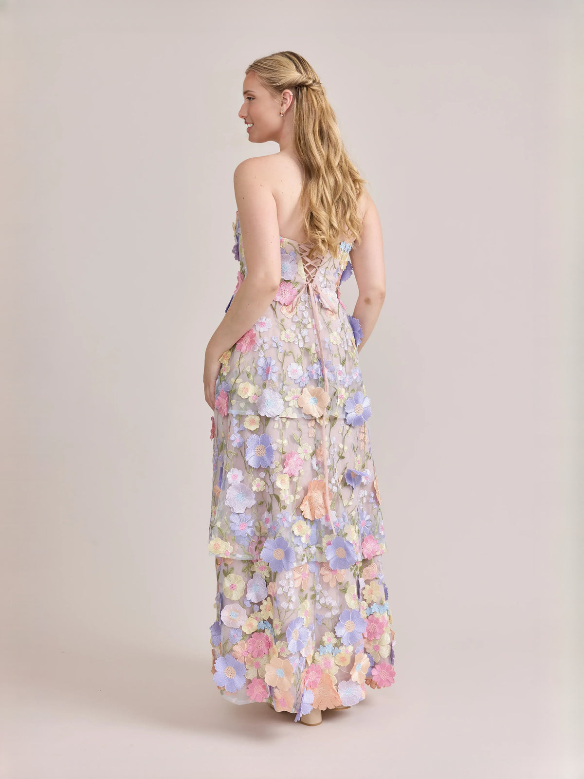 As Picture floor-length prom dress, alternate view showing the bodice and skirt